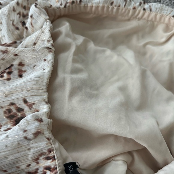 Express Rachel Zoe Metallic Printed Ruffle One Shoulder Maxi Dress Sz XS Chiffon - Picture 8 of 11